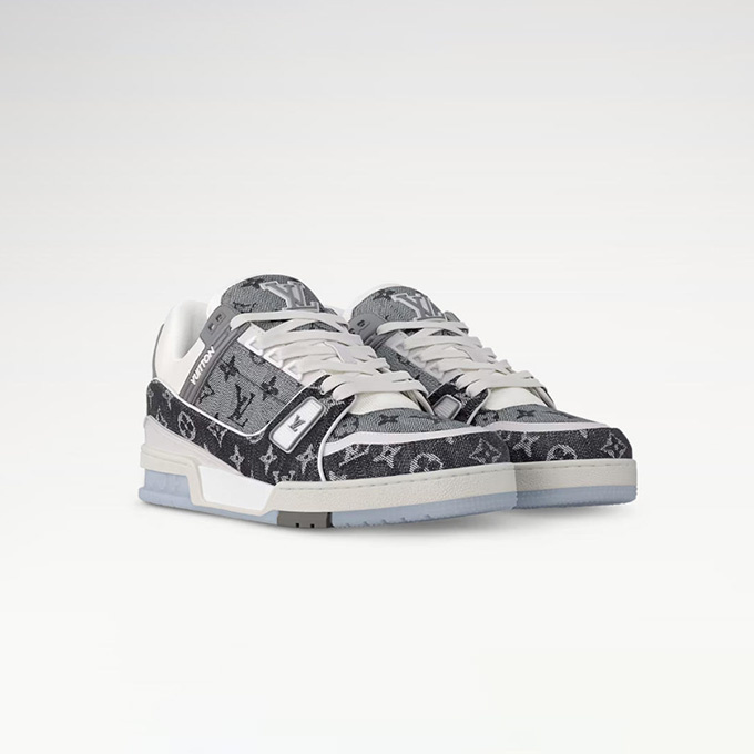lv louis vuitton trainer monogram denim sneaker